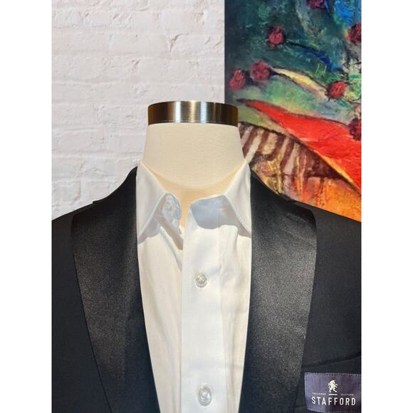 Stafford Tuxedo Jacket 40L Mens Black Suit Coat Jacket Only - Picture 3 of 14